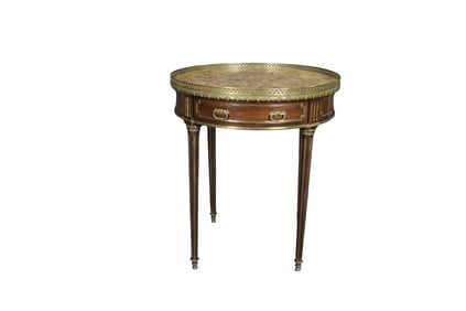 ROUGE MARBLE BRASS MOUNTED SIDE TABLE