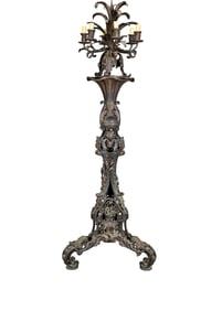 MONUMENTAL WROUGHT IRON CANDELABRA