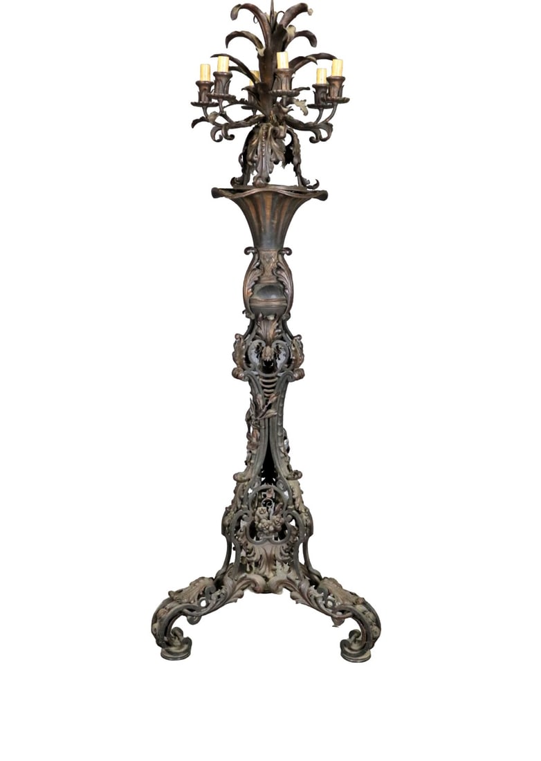 MONUMENTAL WROUGHT IRON CANDELABRA (1 of 9)