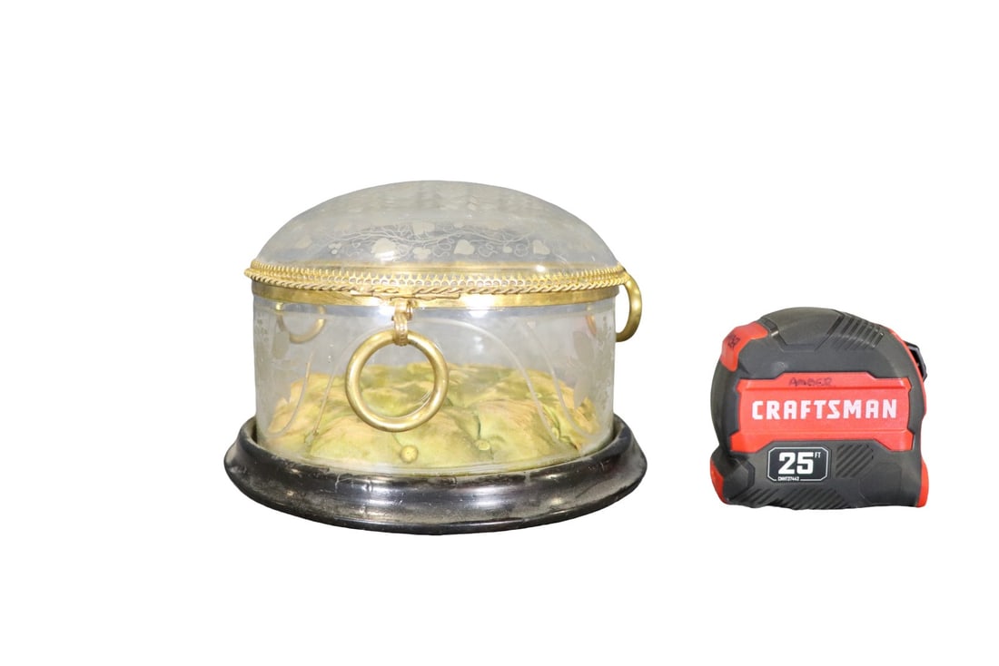 ANTIQUE FRENCH GLASS JEWELRY CASKET/TRINKET BOX (1 of 7)