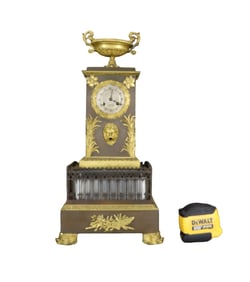 MIXED METAL FIGURAL MANTLE CLOCK