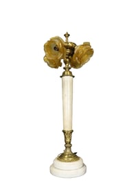 MARBLE & BRASS 4 SHADE TABLE LAMP