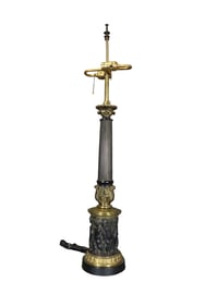 FIGURAL METAL & BRASS TABLE LAMP
