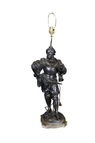 CARRIER BRONZE FIGURAL LAMP