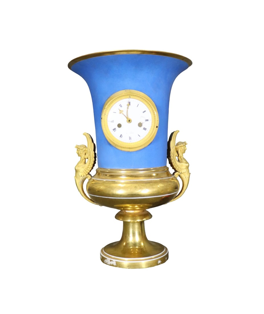 EARLY 19TH C MEISSEN PORCELAIN VASE W CLOCK FACE INSERT (1 of 13)