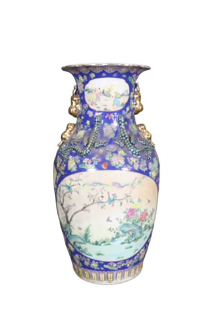 ORIENTAL HAND PAINTED FLOOR VASE (1 of 10)