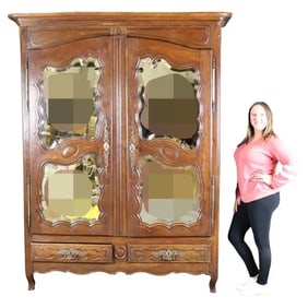RARE LOUIS XV STYLE OAK ARMOIRE/WARDROBE