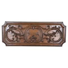 ANTIQUE LOUIS XV STYLE CARVED OAK GILDED BOISERIE DOOR TOPPER
