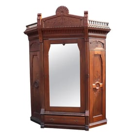 ANTIQUE AMERICAN VICTORIAN ARMOIRE ATTRIBUTED TO DANIEL PABST