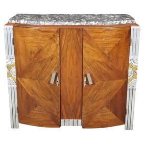 FRENCH MAHOGANY & MARBLE TOP ART DECO SERVER/BUFFET