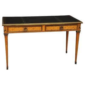 FRENCH DIRECTOIRE BRONZE MOUNTED LEATHER TOP DESK
