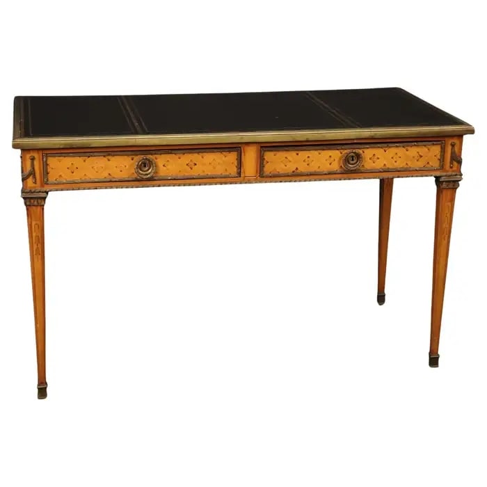 FRENCH DIRECTOIRE BRONZE MOUNTED LEATHER TOP DESK (1 of 19)