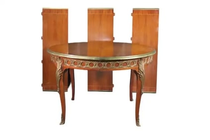 LOUIS XV STYLE BRONZE MOUNTED DINING TABLE