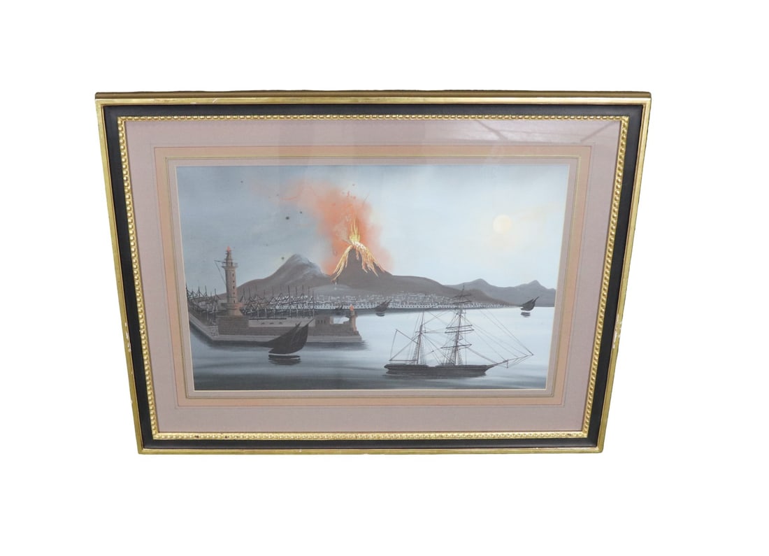 SHIPS & VOLCANO PAINTING (1 of 9)