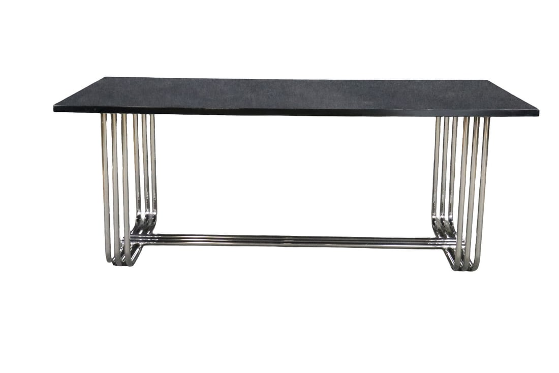 RALPH LAUREN CHROME & WOOD DINING TABLE (1 of 10)