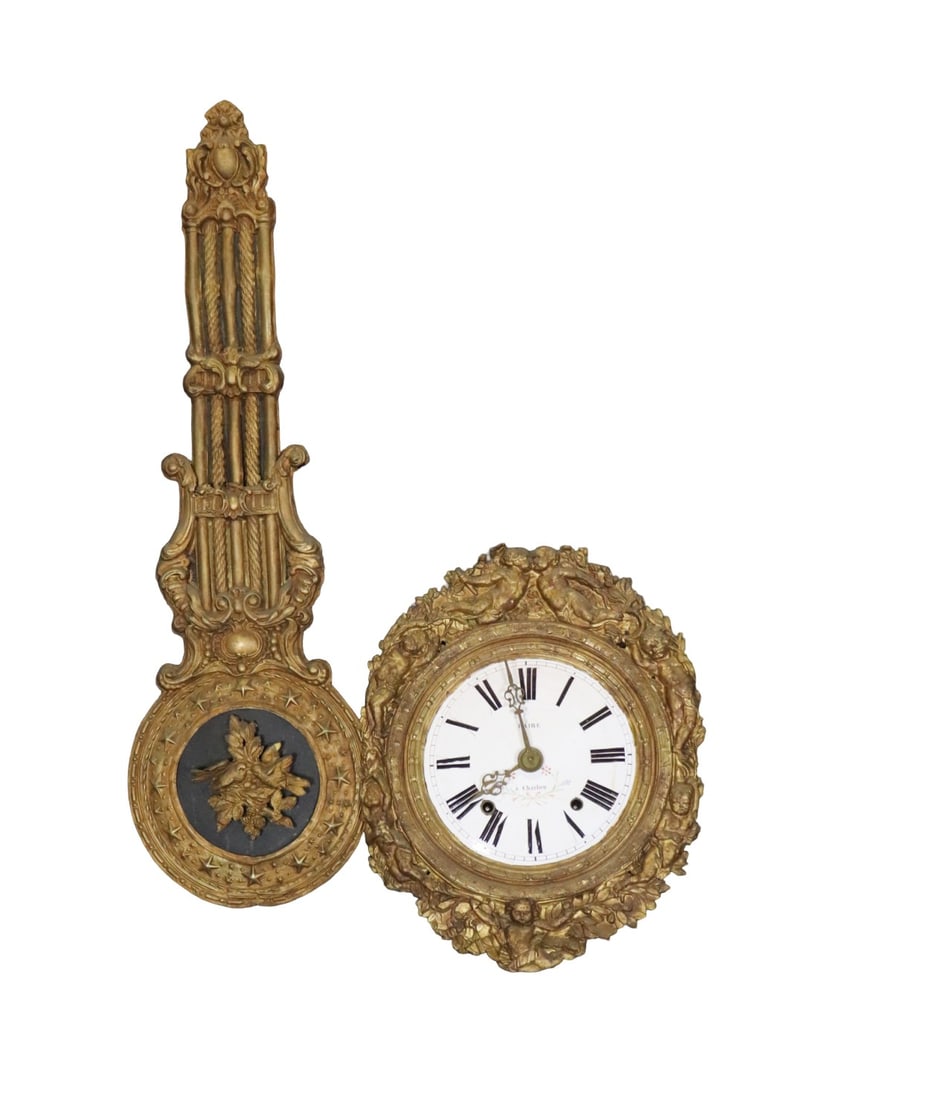 BRASS WALL CLOCK WITH PENDULUM (1 of 9)