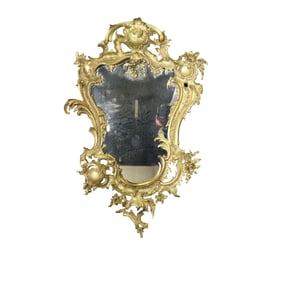 EARLY 20TH C ROCOCO STYLE GILT BRASS MIRROR