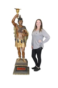 19TH C AMERICAN FOLK ART CIGAR STORE INDIAN