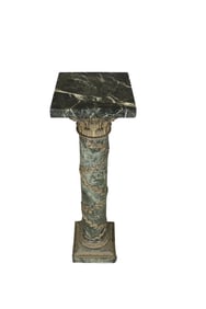 MARBLE BRONZE MOUNTED PEDESTAL