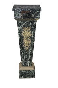 2 PIECE MARBLE & BRONZE PEDESTAL
