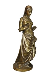 SIGNED PIERRE OGE' BRONZE OF A WOMAN