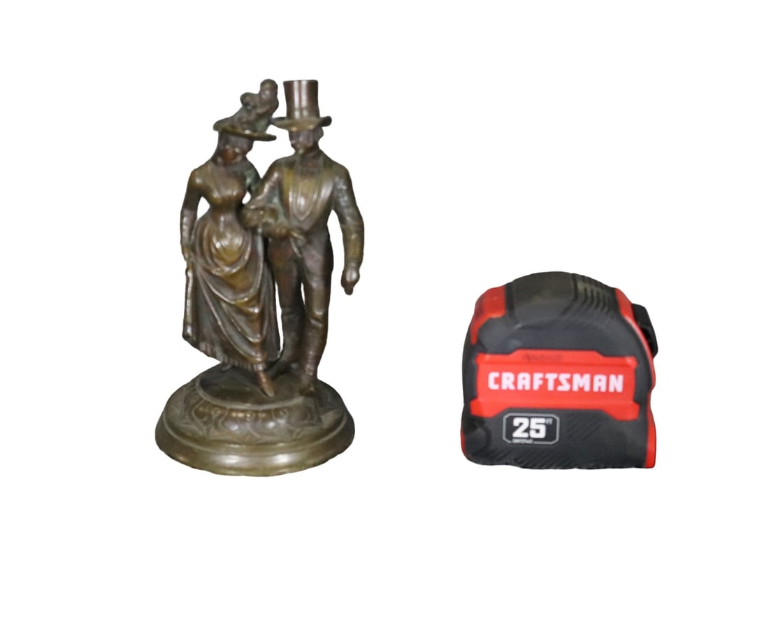 BRONZE SCULTURE OF VICTORIAN COUPLE (1 of 6)