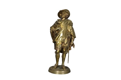 SIGNED SALMSON BRONZE VAN DYCK SCULPTURE
