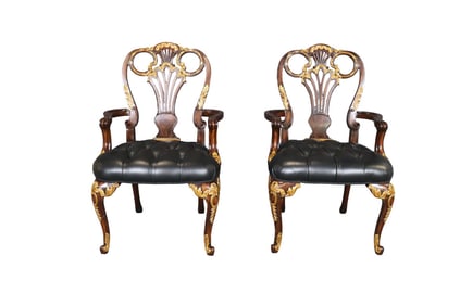 PAIR THEODORE ALEXANDER ARM CHAIRS