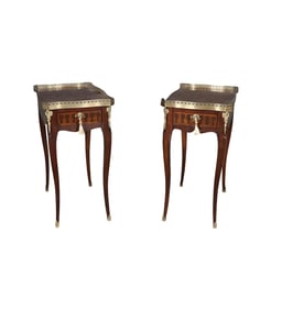 PAIR THEODORE ALEXANDER INLAID END TABLES