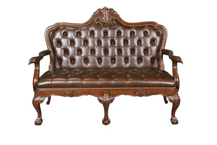 GEORGIAN STYLE CHESTERFIELD TUFTED SETTEE
