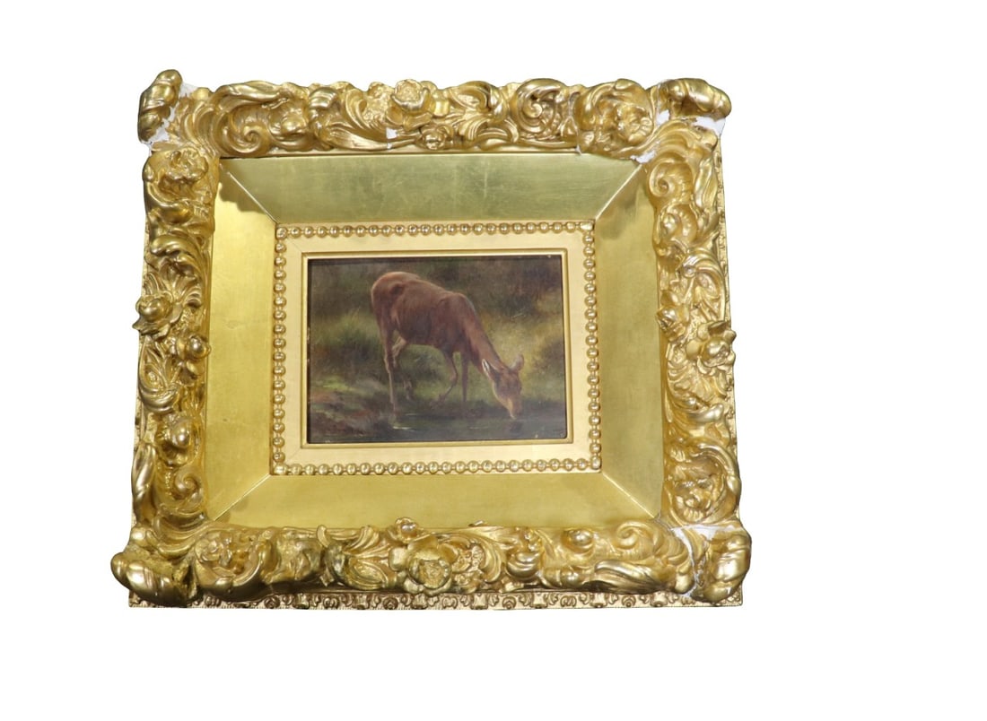 SIGNED ROSA BONBEUR OIL PAINTING DEER (1 of 15)