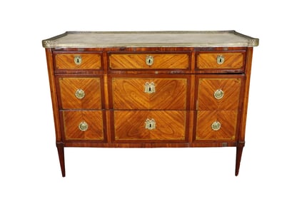LOUIS XVI STYLE MARBLE TOP COMMODE