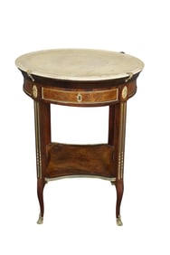 MARBLE TOP BRONZE MOUNTED ROUND TABLE
