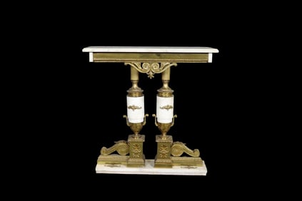 MARBLE & BRONZE/BRASS MOUNTED PEDESTAL