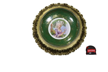 PORCELAIN ROYAL VIENNA CHARGER IN BRONZE FRAME