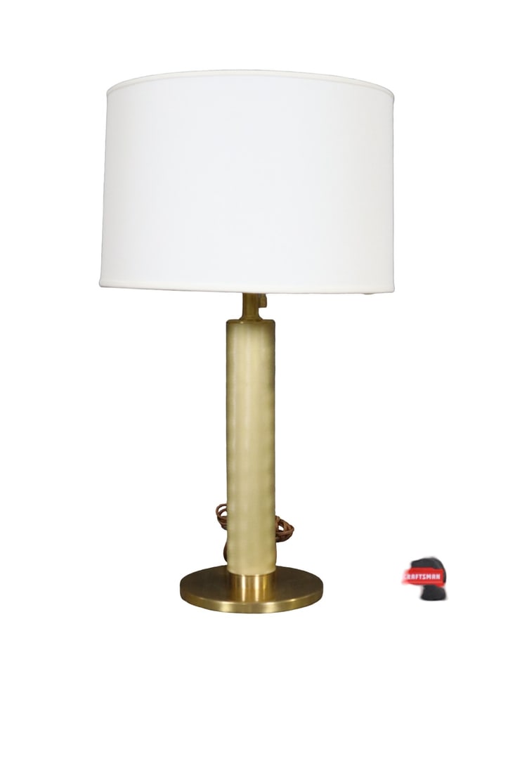 SIGNED RALPH LAUREN CYLINDER BRASS TABLE LAMP (1 of 7)