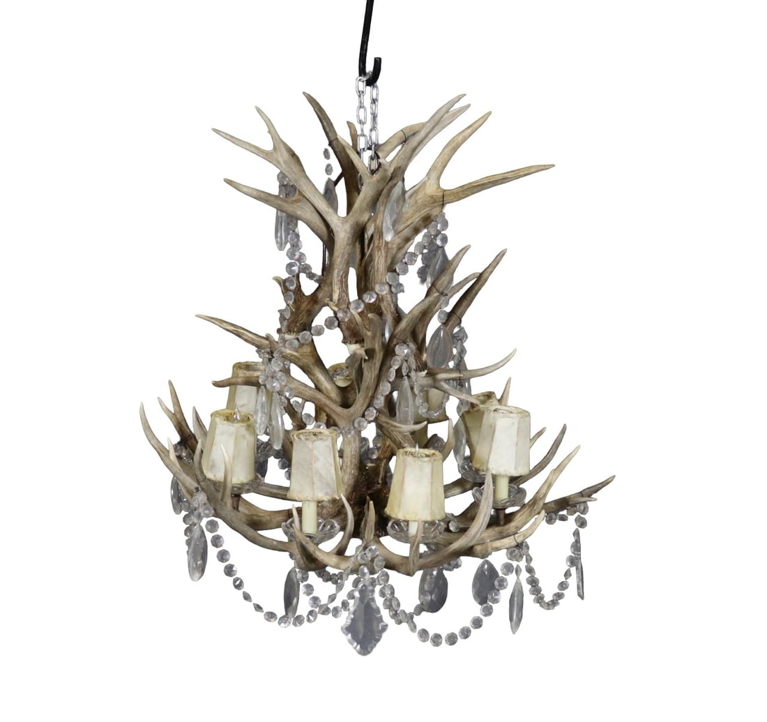 UNSIGNED RALPH LAUREN ANTLER CHANDELIER (1 of 12)