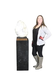 CARVED MARBLE ABSTRACT SCULPTURE MANNER BARBARA HEPWORTH