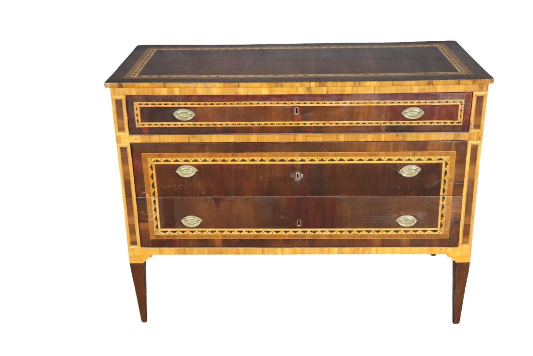 3 DRAWER CONTINENTAL INLAID COMMODE (1 of 12)