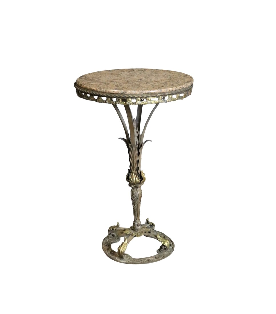 IRON MARBLE TOP TABLE (1 of 7)