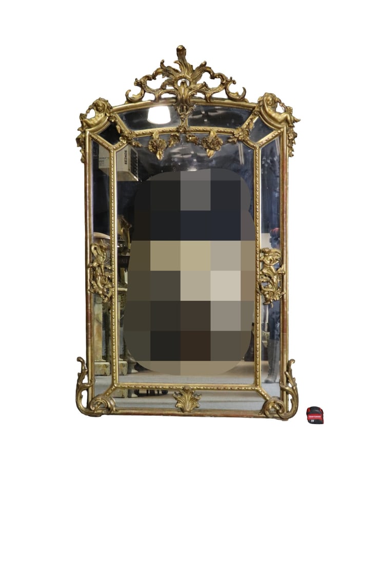 19TH C HEAVILY CARVED MIRROR (1 of 11)
