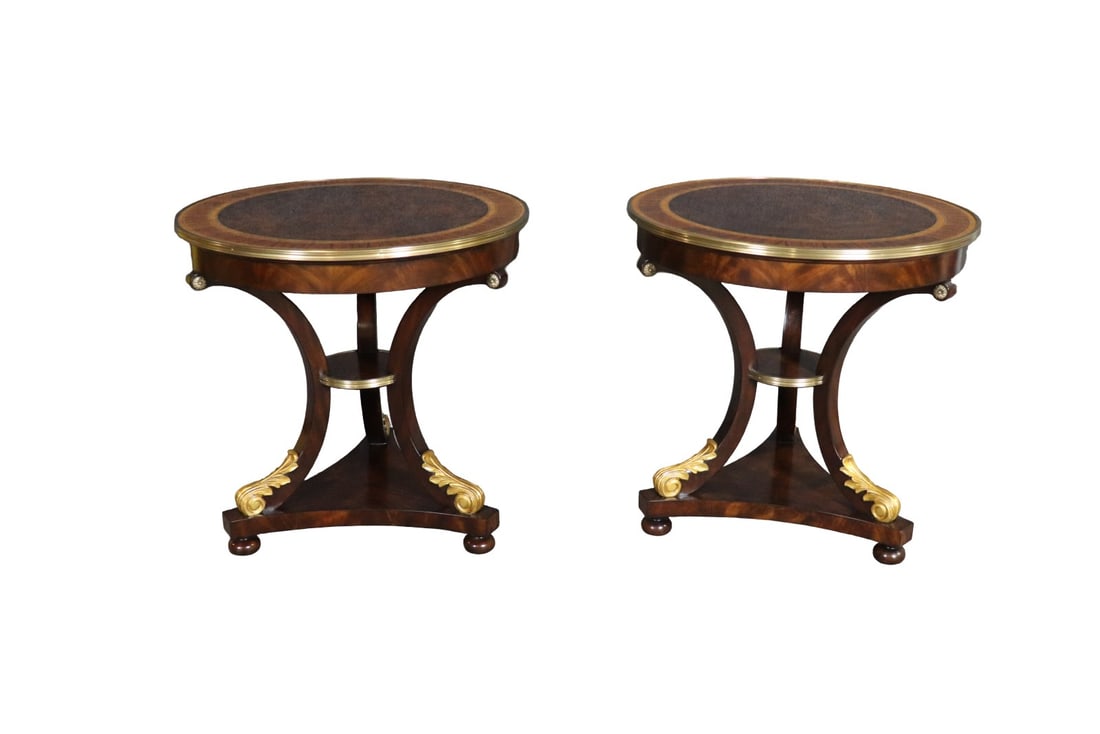 PAIR THEODORE ALEXANDER AFTER DINNER DRINKS TABLES (1 of 8)