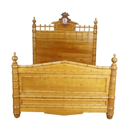 R J HORNER STYLE FAUX BAMBOO BED