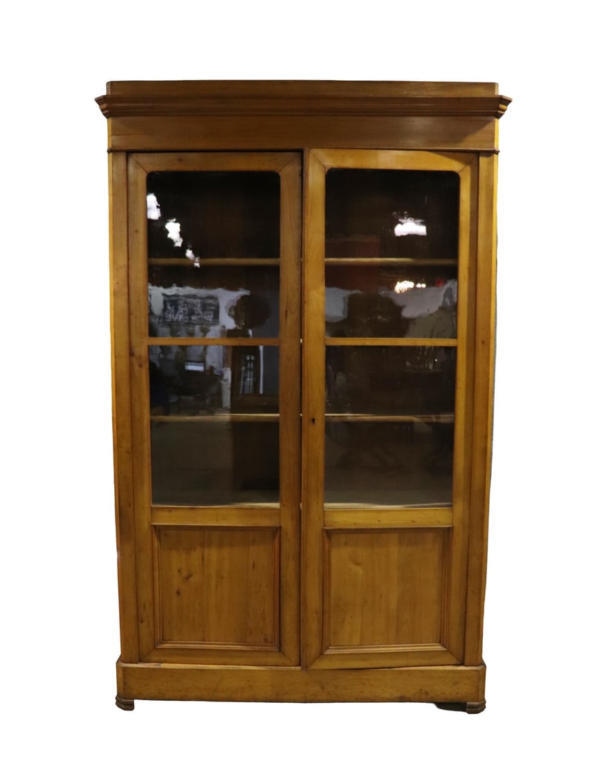 LATE 19TH C LOUIS PHILIPPE CHERRY BIBLIOTHEQUE BOOKCASE (1 of 11)