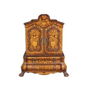 DUTCH MARQUETRY MINIATURE CABINET