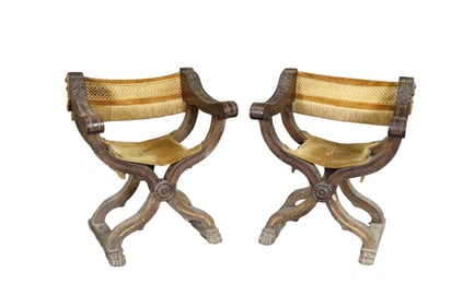 PAIR SAVONAROLA CHAIRS