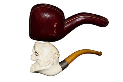 ANTIQUE MEERSCHAUM TIGER PIPE