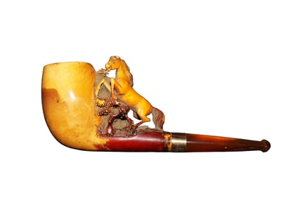 ANTIQUE MEERSCHAUM PIPE REARING HORSE