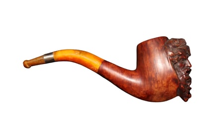 ANTIQUE MEERSCHAUM PIPE ZEUS BURSTING THROUGH BOWL