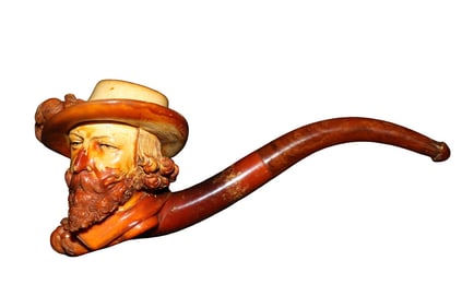 ANTIQUE MEERSCHAUM CAVALIER HEAD PIPE